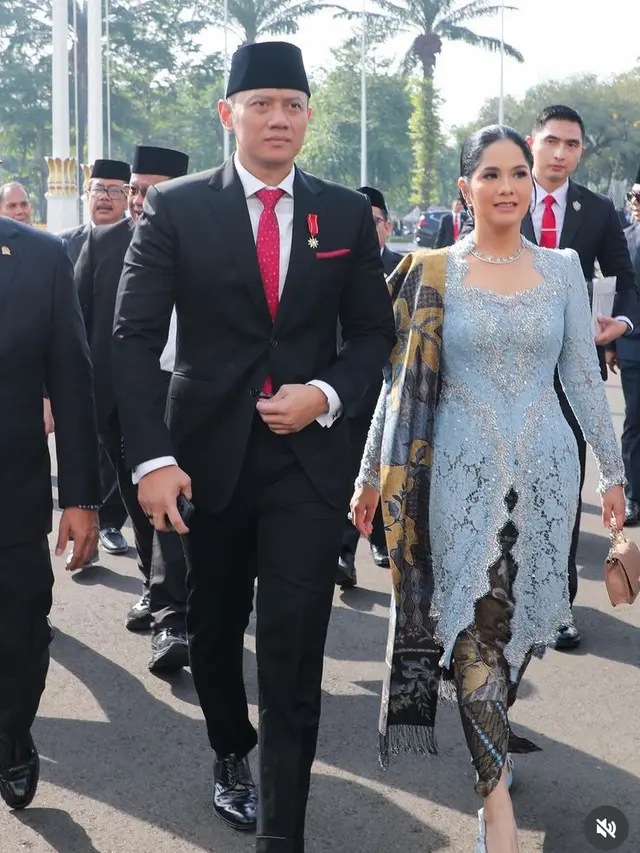 Annisa Pohan saat Hadir Pelantikan Prabowo-Gibran. [@annisayudhoyono]