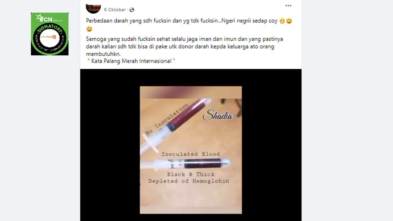 Cek Fakta Liputan6.com menelusuri klaim darah sesudah divaksin tidak bisa untuk donor,