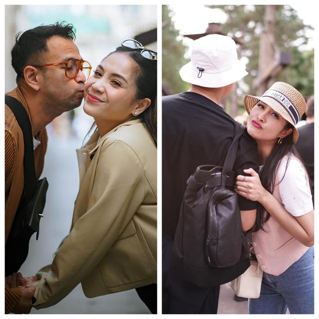 Potret Gaya Liburan Sandra-Harvey dan Raffi-Nagita
