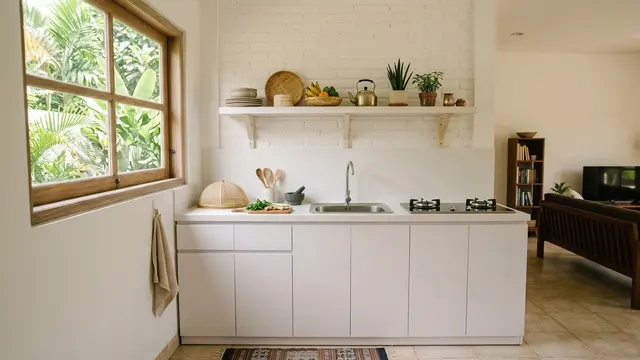 Inspirasi Dapur Cantik untuk Rumah Kecil yang Tidak Membutuhkan Banyak Perabotan (AI Generated)