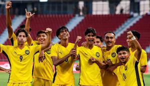 Timnas Malaysia U-22 mengalahkan Timnas Laos U-22 dalam laga pertama Grup A SEA Games 2025 di Stadion Rajamangala, Bangkok, Sabtu (6/12/2025). (Dok. FAM)