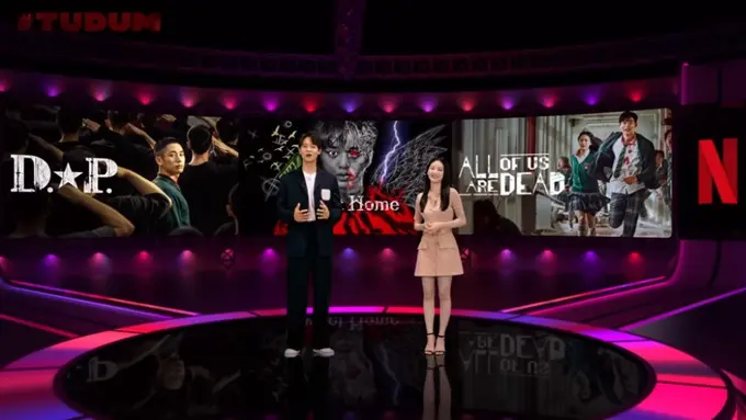 Tudum Korea 2022 dipandu oleh Choi Min Ho dan Cho Yi Hyun. (Foto: YouTube Netflix Indonesia)