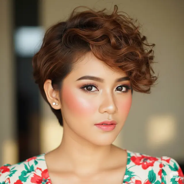 Model Rambut Pendek Curly Wanita. Foto: Gemini
