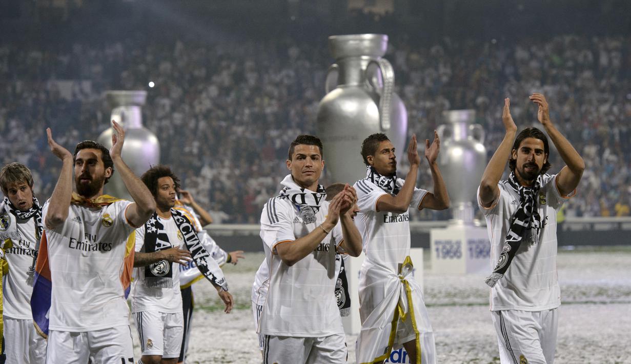 Kesuksesan Varane pernah dirasakan Sami Khedira pada 2014. Saat itu dia turut mengantarkan Real Madrid memenangkan gelar juara Liga Champions yang ke-10. (AFP/Dani Pozo)