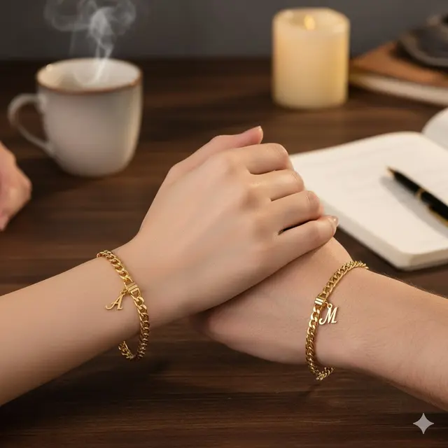 Gelang Couple Inisial Dua Huruf