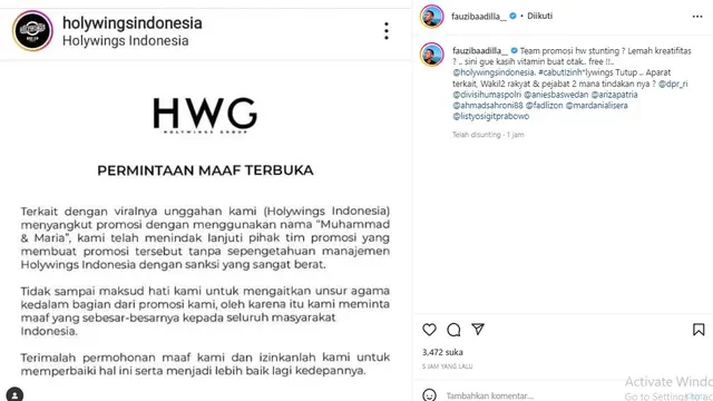 Fauzi Baadilla (Foto: Instagram/@fauzibaadilla_)
