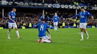 Para pemain Everton merayakan gol yang dicetak Beto pada pertandingan Carabao Cup di Goodison Park. (Dok. Everton)