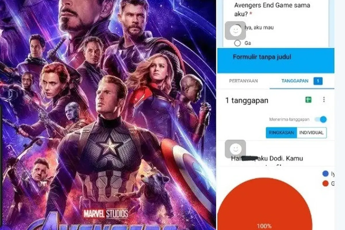 ajak nonton avengers lewat kuisioner