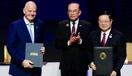 Presiden FIFA, Gianni Infantino, meluncurkan turnamen baru bertajuk FIFA ASEAN Cup. (Bola.com/Dok.Instagram Gianni Infantino).