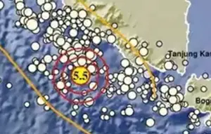 Gempa Magnitudo 5,5 Guncang Bengkulu