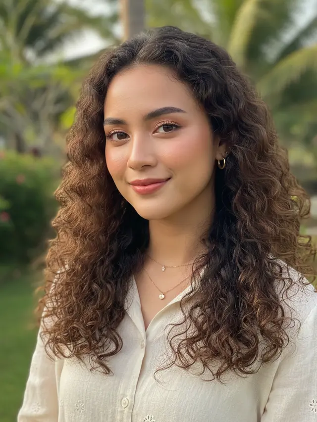 Model Rambut Wanita Panjang Keriting Gantung (Foto: Gemini AI)