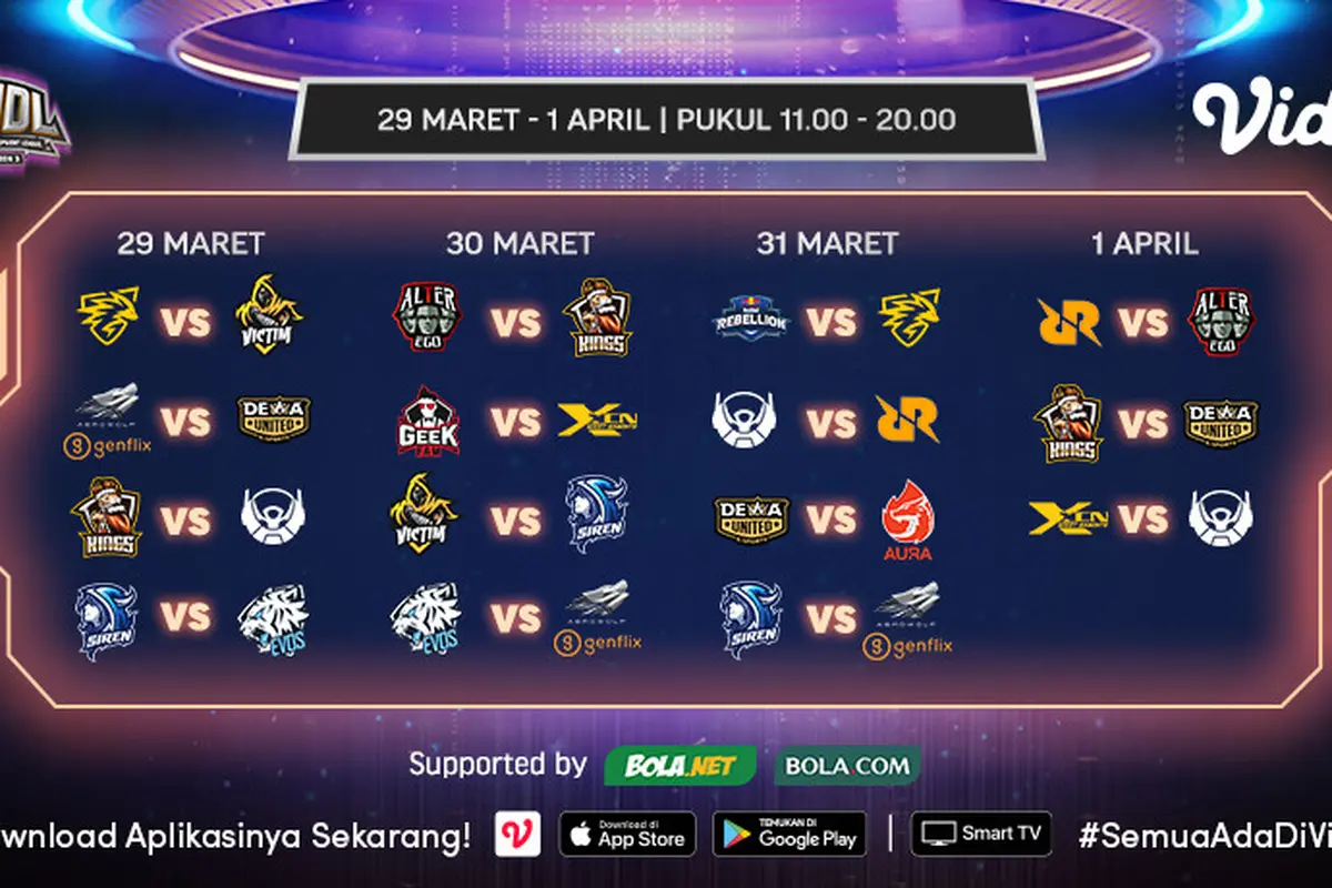 Jadwal MDL ID Season 3 Pekan Kelima di Vidio