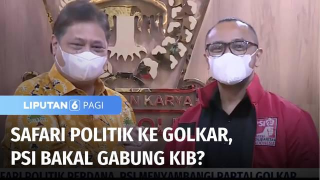 Partai Solidaritas Indonesia (PSI) memulai safari politik pertama, dengan mengunjungi Partai Golkar. Kedua partai menilai, PSI dan Golkar memiliki visi atau pandangan politik yang sama.