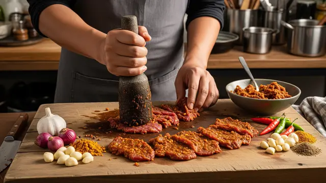 Gepuk Daging Sapi Basah Tanpa Santan