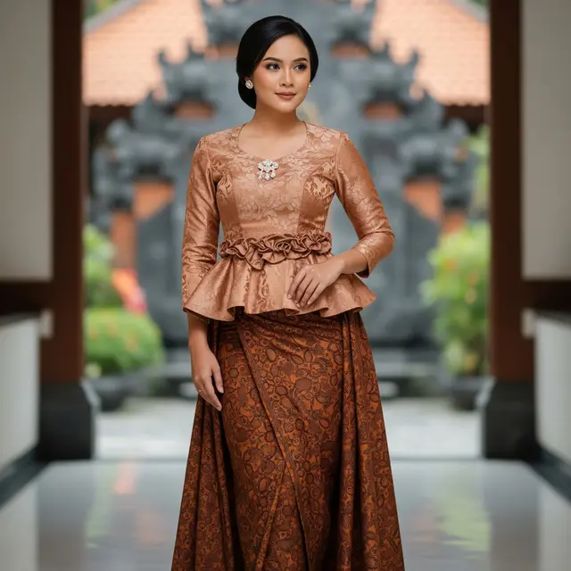 Atasan Brokat & Bawahan Rok Batik (Image by Gemini AI)