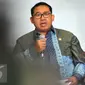 Fadli Zon saat diskusi "DPR Lari Kencang Capai Target Legislasi, Pemerintah: 'Slow laa', Ada Apa?", Jakarta, Kamis (31/3). Fadli mengungkapkan, dalam prolegnas prioritas 2016, terdapat belasan RUU yang diusulkan pemerintah. (Liputan6.com/Johan Tallo)