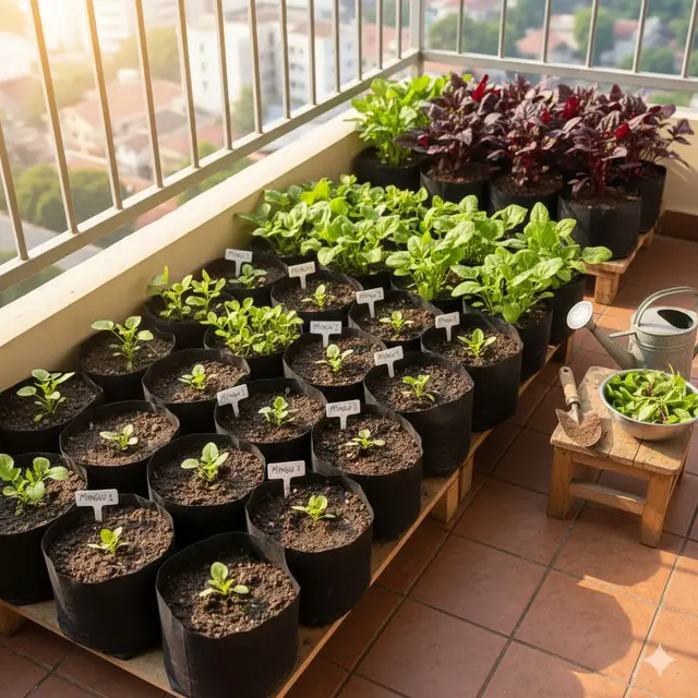 Rotasi Polybag di Area Balkon (Gemini AI)