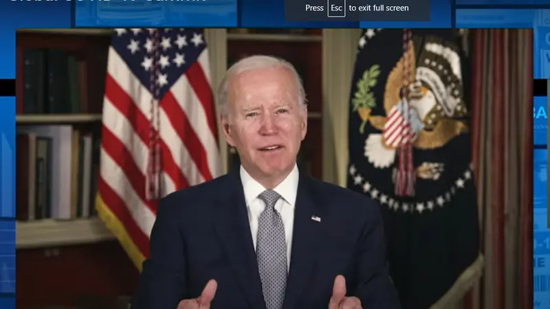 Joe Biden di KTT Global COVID-19. (Screen Grab Youtube The White House)