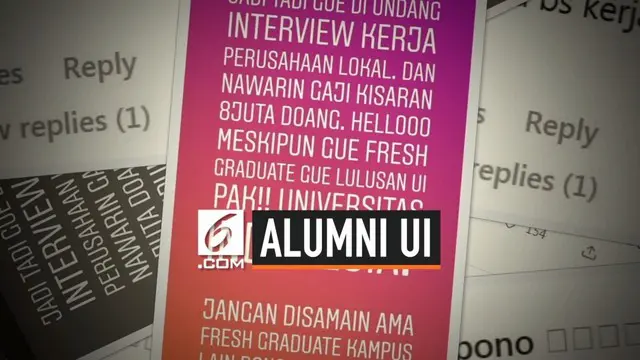 VIDEO: Viral, Alumni UI Enggak Mau Digaji Rp 8 Juta
