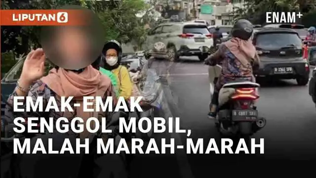 VIDEO: Viral Emak-Emak Bermotor Senggol Mobil Malah Marah-Marah dan Kabur