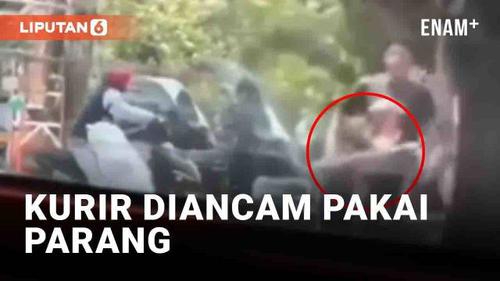 VIDEO: Viral Kurir Diancam Pelanggan Pakai Parang di Tangerang