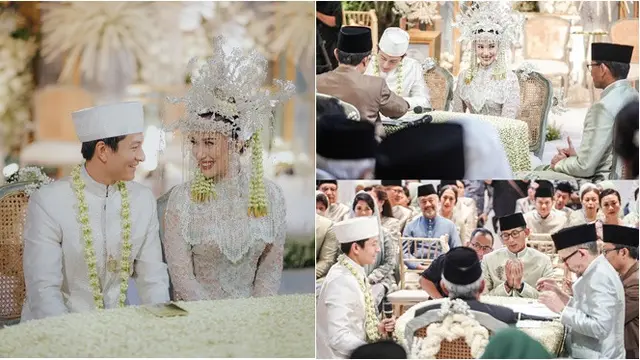 6 Potret Akad Nikah Pembalap Rio Haryanto dan Athina, Sandiaga Uno Jadi Saksi