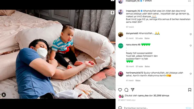 Irwansyah Kabarkan Ukkasya Sudah Sembuh dari Demam Tinggi. (Instagram/irwansyah_15)
