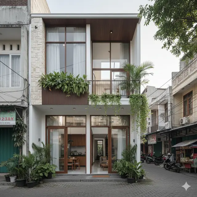 Model Rumah Tropis untuk Lahan Sempit
