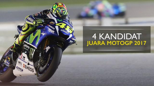 Berita video motion grafis tentang prediksi 4 kandidat juara dunia MotoGP 2017.
