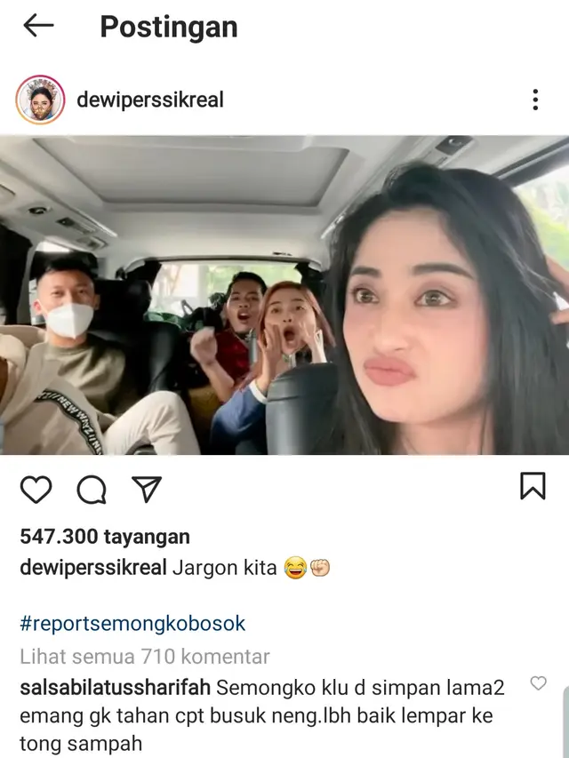 Unggahan Dewi Perssik. (Foto: Instagram @dewiperssikreal)