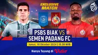 Jadwal Siaran Langsung Liga 1: PSBS Biak vs Semen Padang FC di Vidio.com (sumber: doc.vidio.com)