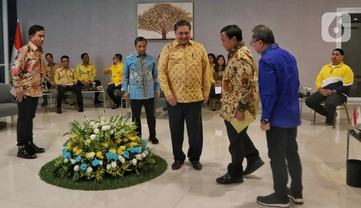 Pertemuan para Ketua Partai Politik yang mendukung bacapres Prabowo Subianto yang berlangsung tertutup tersebut rencananya akan turut membahas cawapres Prabowo. (Liputan6.com/Angga Yuniar)