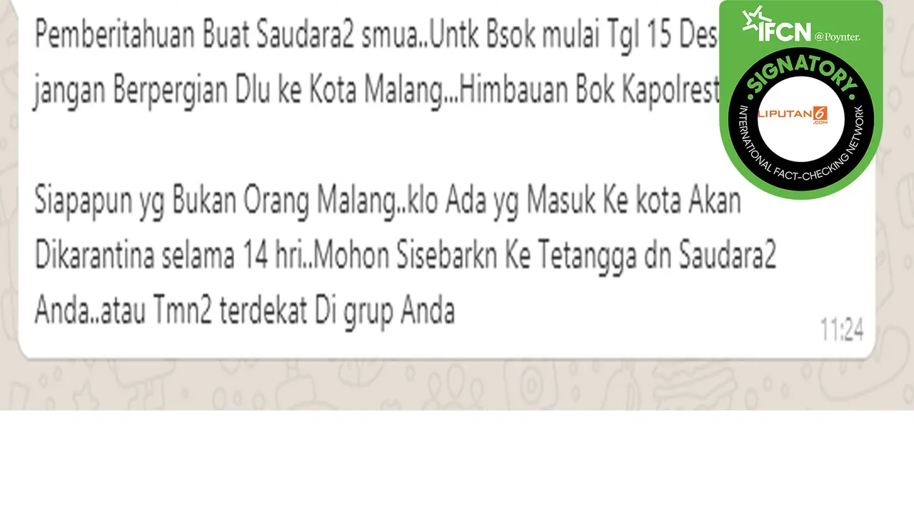 Hoaks larangan ke Kota Malang karena covid-19