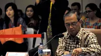 Menurut Busyro, keterbatasan itu membuat KPK sulit untuk menjangkau ke daerah. Meski begitu KPK tetap melakukan pencegahan dan pemberantasan korupsi, Jakarta, Kamis (9/10/2014) (Liputan6.com/Miftahul Hayat)