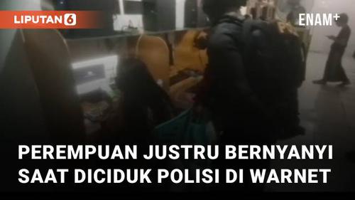 VIDEO: Asyik Main Judi Slot, Aksi Perempuan Justru Bernyanyi Saat Diciduk Polisi di Warnet