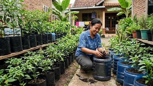 Polybag vs Galon Bekas Mana yang Lebih Baik untuk Menanam Cabai/AI Generated