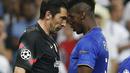 Ekspresi Paul Pogba dan Gianluigi Buffon. (EPA/Alberto Martin)