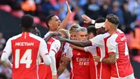 Arsenal mengalahkan Manchester City pada Community Shield 2023. (Bola.com/Dok.AFP/Glyn KIRK).