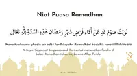 Lafal niat puasa Ramadhan dalam bahasa Arab, latin, dan artinya. (Liputan6.com/Muhamad Husni Tamami)