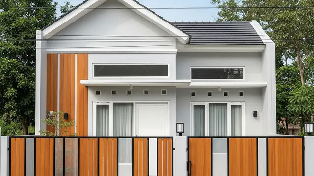 Model Rumah Kecil Tapi Mewah dengan Pagar Besi Kombinasi Polikarbonat 2025/ Ilustrasi AI