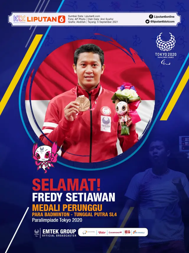 Infografis Fredy Setiawan Sabet Medali Perunggu Paralimpiade Tokyo 2020. (Liputan6.com/Abdillah)