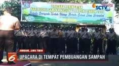 Untuk peringati Hari Sampah Nasional, Polri, TNI, serta masyarakat gelar upacara di TPS Jombang, Jawa Timur.