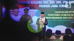 Wakil Presiden Ma’ruf Amin saat membuka acara Musyawarah Bersama (Mubes) di gedung Gradhika Bhakti Pradja Jalan Pahlawan Semarang, Jumat (13/12/2019). Musyawarah Bersama tersebut diselenggarakan MUI, IPHI, DMI, BWI dan Baznas. (Liputan6.com/Gholib)