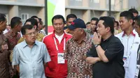 Menpora Imam Nahrawi mendampingi Wakil Presiden Jusuf Kalla menyaksikan test event Asian Games 2018 cabang olahraga Taekwondo, Sabtu (10/2) siang di Hall B, JIEXPO, Kemayoran.