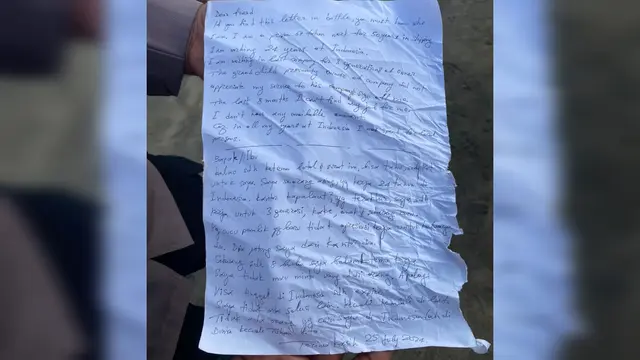 Isi Surat Wasiat Jenazah WNA Tanpa Identitas. (Istimewa).