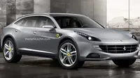 Rendering Ferrari crossover.(Carscoops)