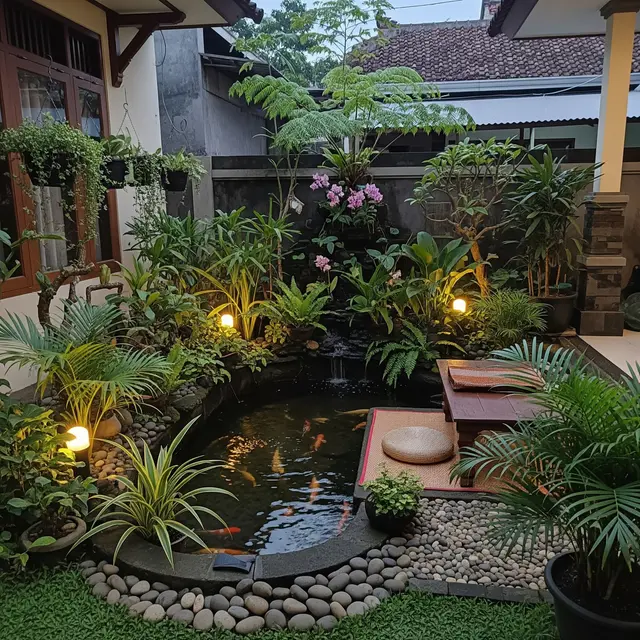 9 Ide Taman Rumah dengan Kolam Ikan untuk Healing, Ciptakan Oasis Relaksasi