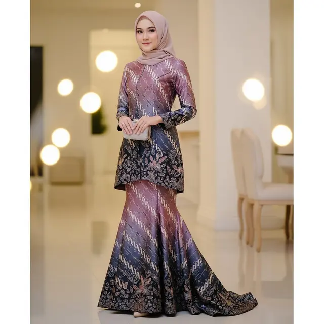 Model Baju Gamis Batik Pesta Elegan Terbaru 2025. Foto: Gemini