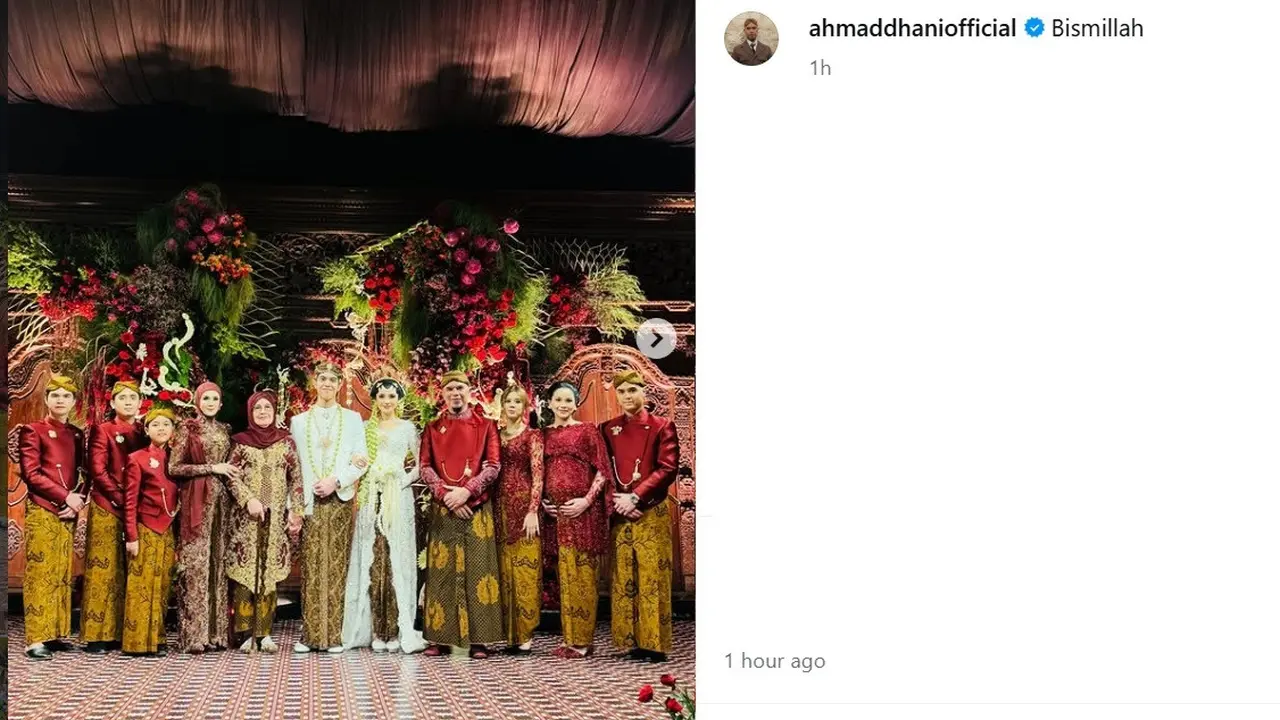 Unggahan Ahmad Dhani tentang pernikahan El Rumi dan Syifa Hadju. (Instagram/ ahmaddhaniofficial)