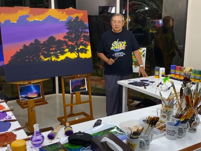 Sby Buat Lukisan Di Momen Ulang Tahun Ani Yudhoyono Lifestyle Liputan6 Com